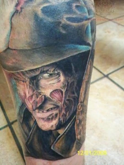 Freddy Krueger Portarit Tattoo